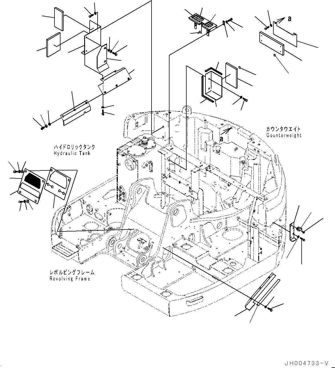 Komatsu parts book diagram for PC228USLC-8 S/N 50001-UP: PARTITION COVER, COVER, FOR EU (3/3) (#50003-)