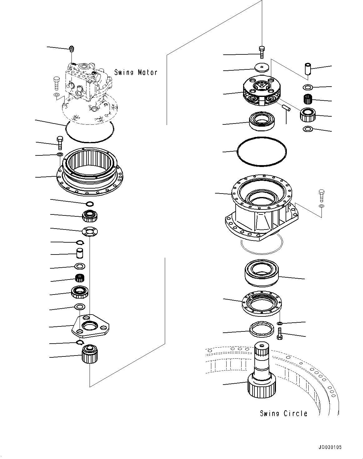 Komatsu parts book diagram for PC228USLC-8 S/N 50001-UP: SWING MACHINERY, MOUNTING