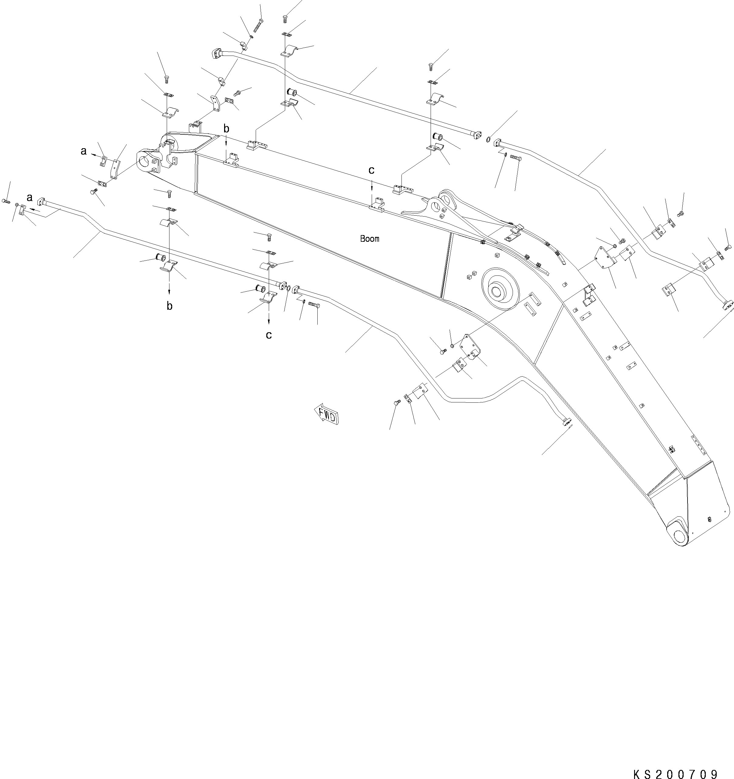 Excavators Komatsu / PC228USLC-8 S/N 50001-UP(0000411U) / Boom, 1 Attachment Line, For EU(T001008 : T1110-002006)