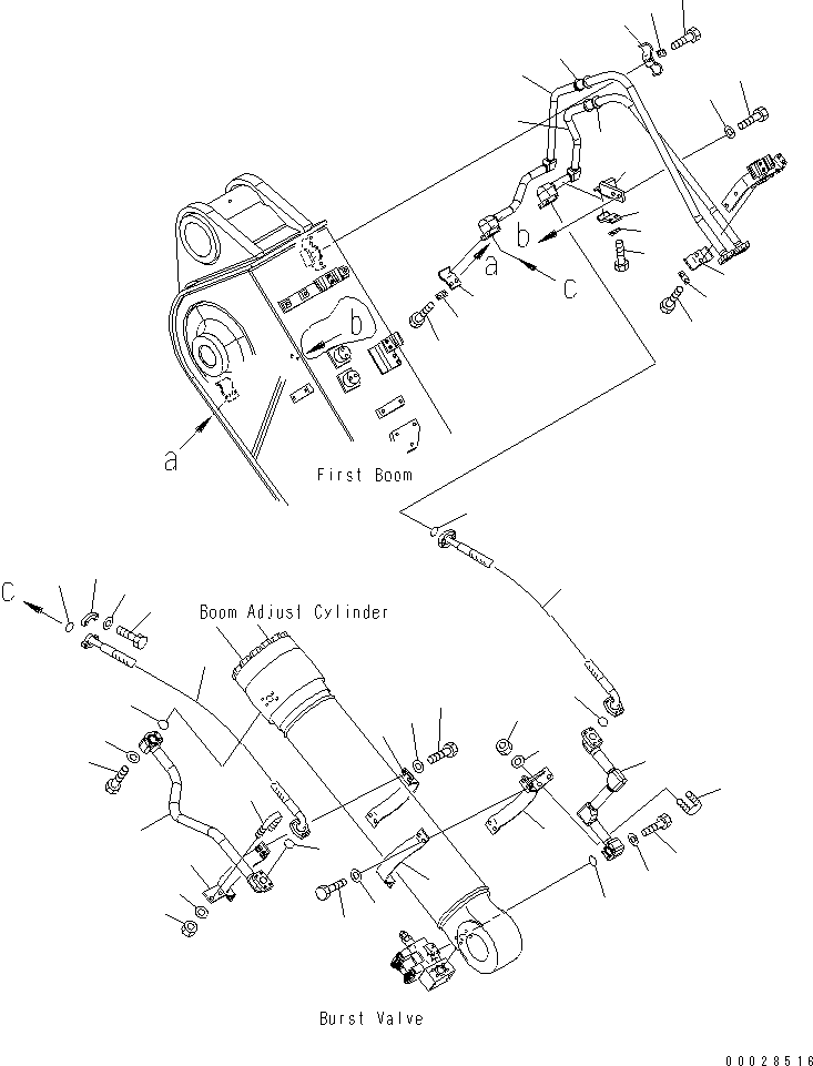Excavators Komatsu / PC228USLC-8 S/N 50001-UP(0000411U) / 2-Piece Boom, Adjust Cylinder Line, For EU (#50180-50771)(T002002 : X21-0979341)
