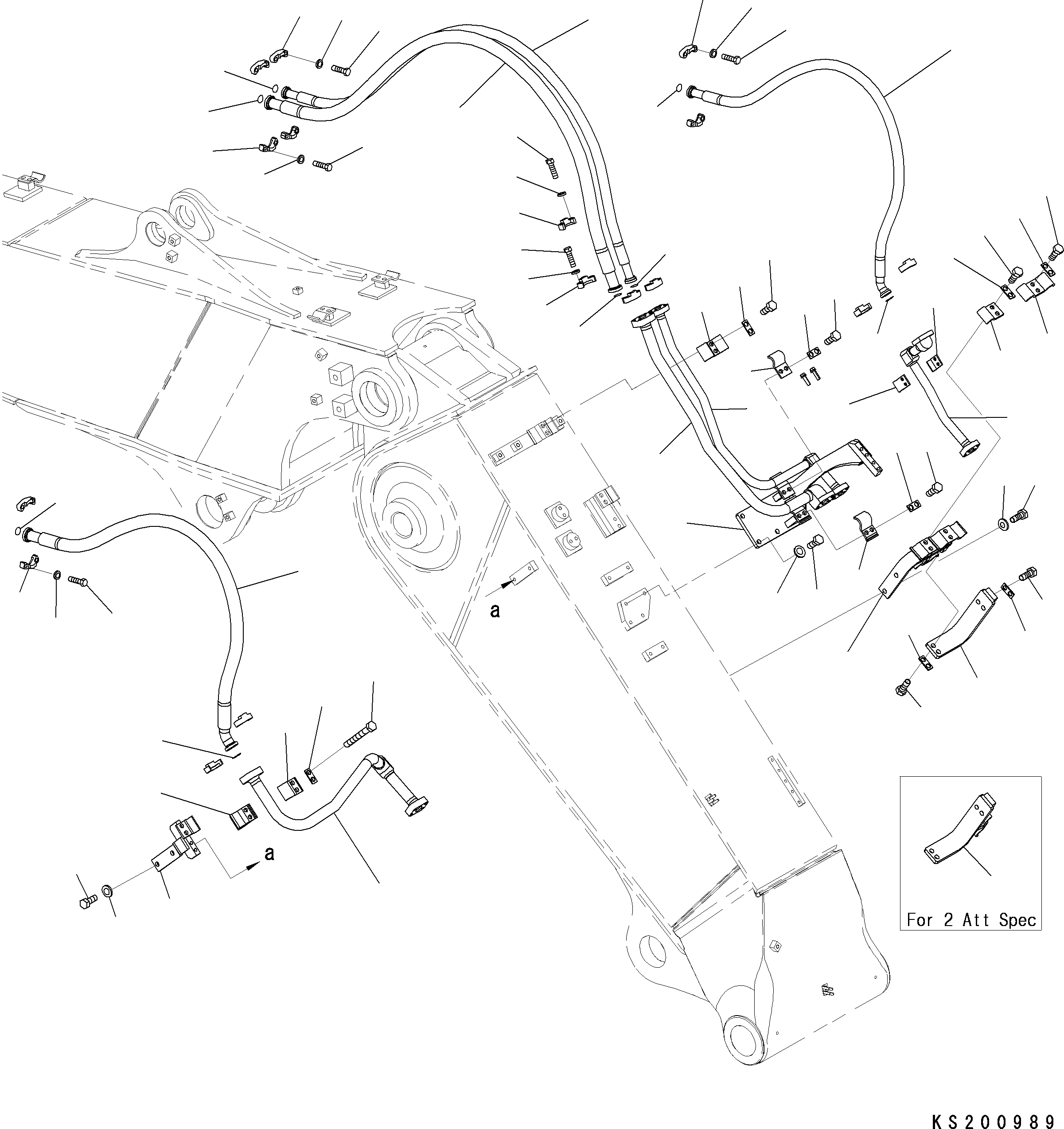 Excavators Komatsu / PC228USLC-8 S/N 50001-UP(0000411U) / 2-Piece Boom, Arm Cylinder and Bucket Cylinder Line, 1Att and 2Att, For EU (#50180-)(T002004 : X21-2091110)