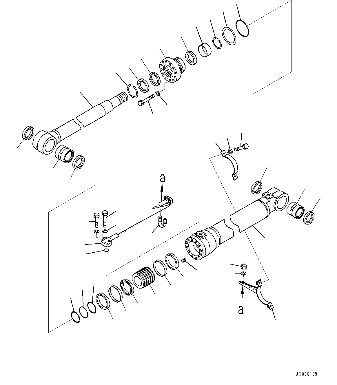 Komatsu parts book diagram for PC228USLC-8 S/N 50001-UP: BOOM CYLINDER, WITH ANTI-DROP VALVE, LHS