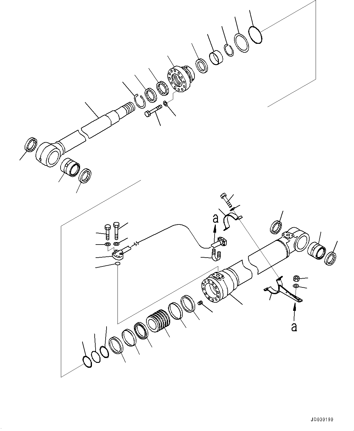 Komatsu parts book diagram for PC228USLC-8 S/N 50001-UP: BOOM CYLINDER, WITH ANTI-DROP VALVE, RHS