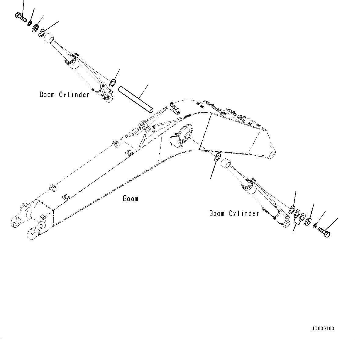 Komatsu parts book diagram for PC228USLC-8 S/N 50001-UP: BOOM CYLINDER HEAD PIN, WITHOUT MACHINE LIFTING EYES
