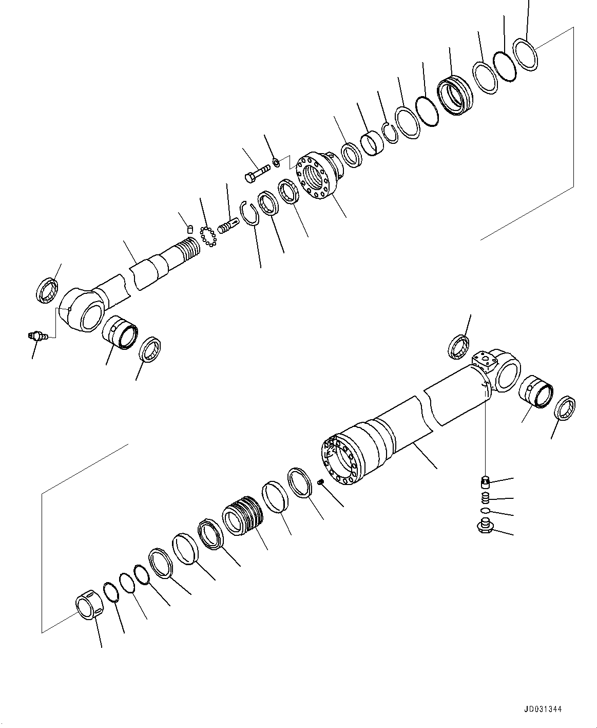 Komatsu parts book diagram for PC228USLC-8 S/N 50001-UP: ARM CYLINDER, WITH ANTI-DROP VALVE, INNER PARTS
