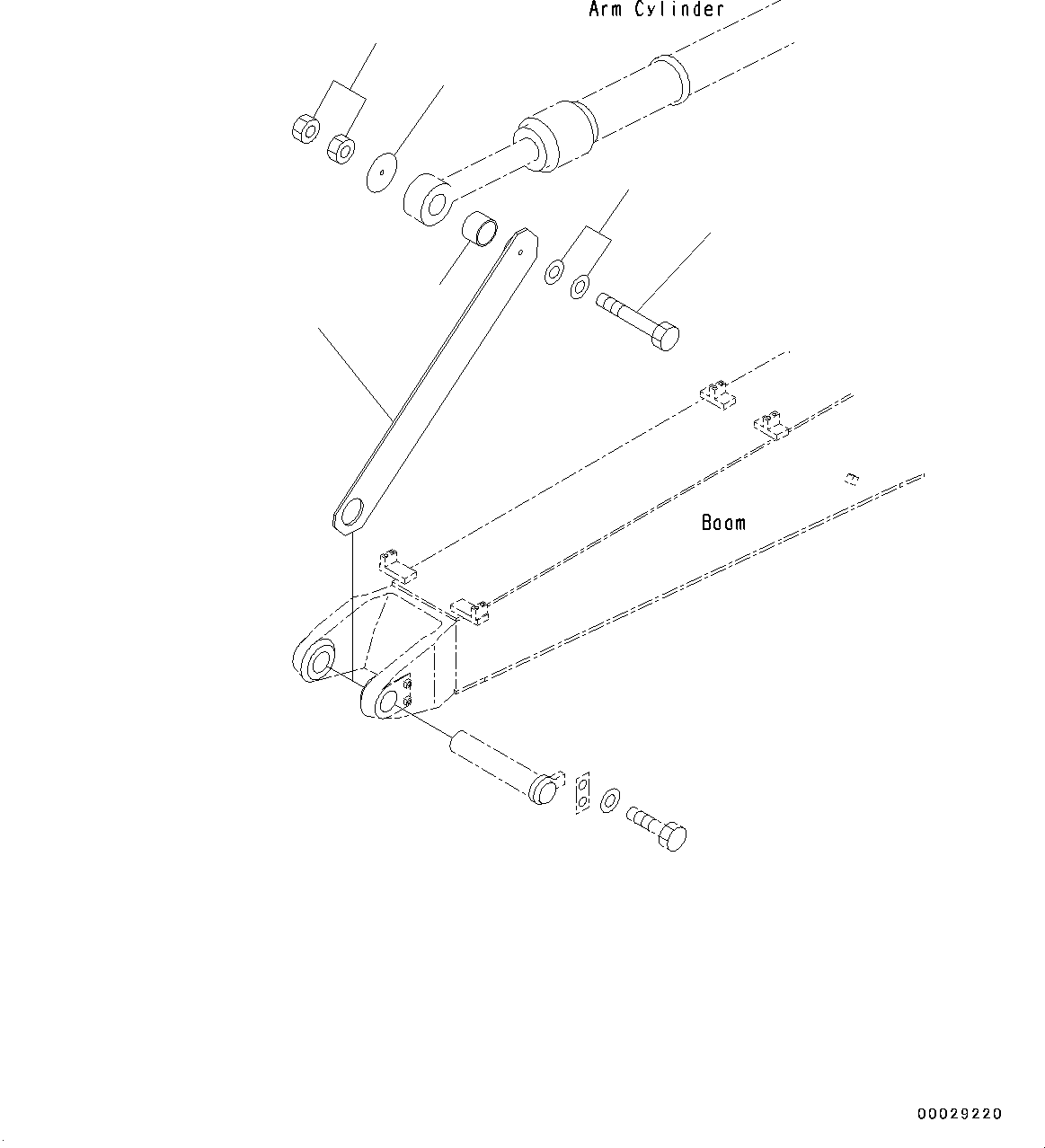 Komatsu parts book diagram for PC228USLC-8 S/N 50001-UP: PARTS FOR LESS ARM