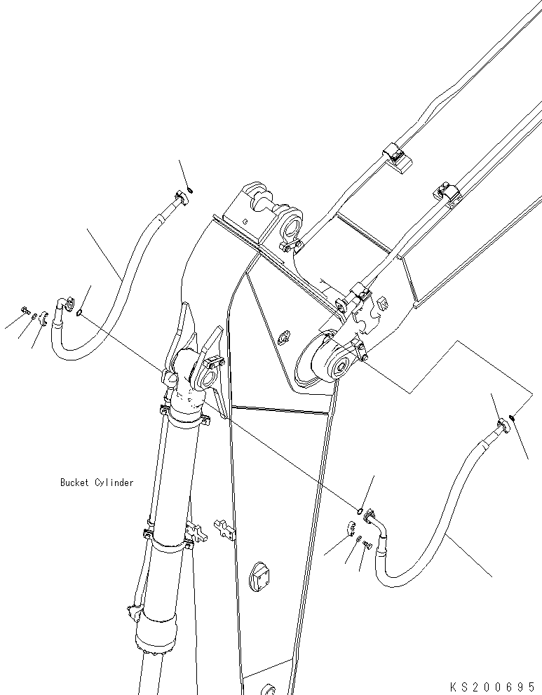 Komatsu parts book diagram for PC228USLC-8 S/N 50001-UP: ARM, BUCKET CYLINDER PIPING (FOR 2.4M ARM), FOR EU