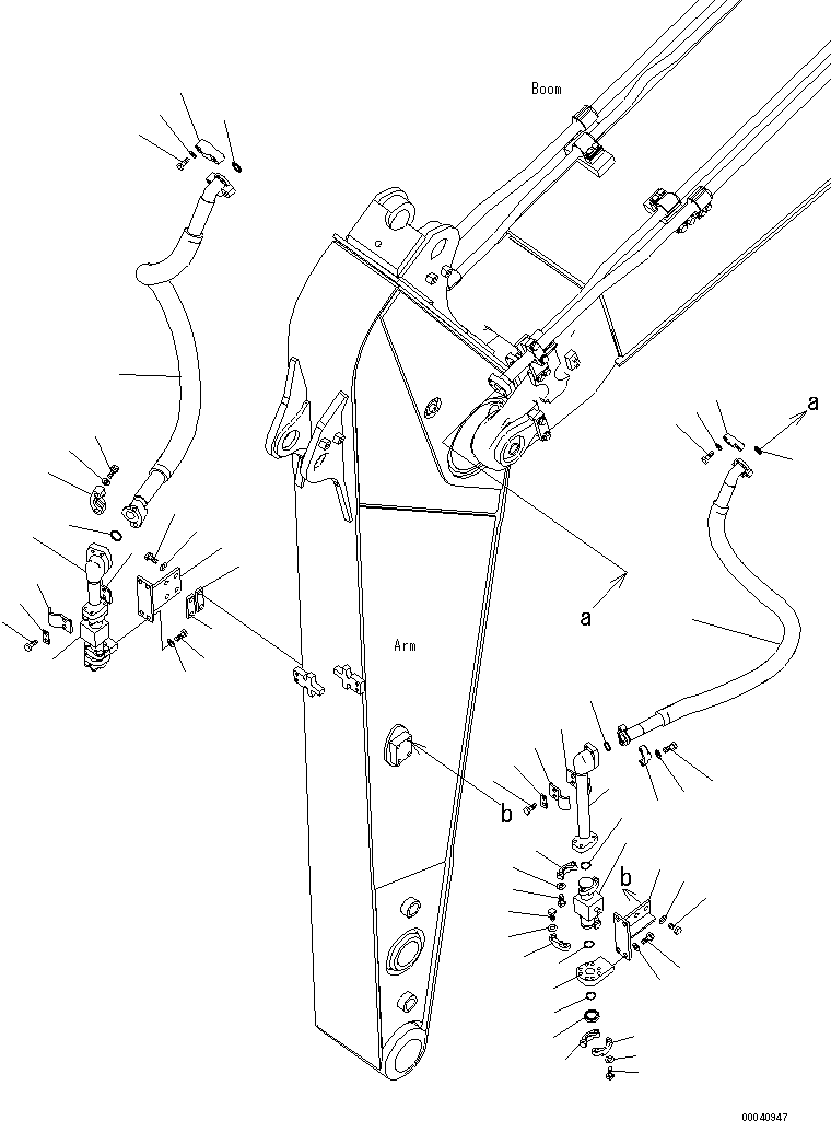 Komatsu parts book diagram for PC228USLC-8 S/N 50001-UP: ARM, 1 ATTACHMENT PIPING (FOR 2.4M ARM), FOR EU