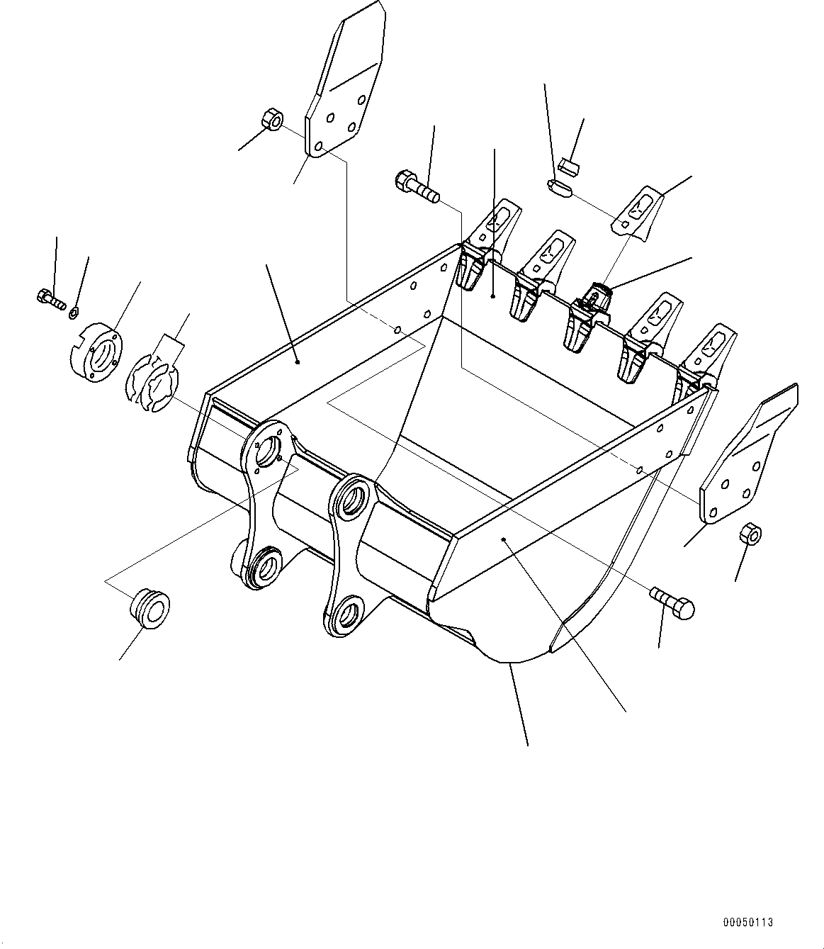 Excavators Komatsu / PC228USLC-8 S/N 50001-UP(0000411U) / Bucket, 0.90m3, 1200mm Width, Vertical Pin Type, Thrust Adjustment, Side Cutter(T022001 : T1510-009001)
