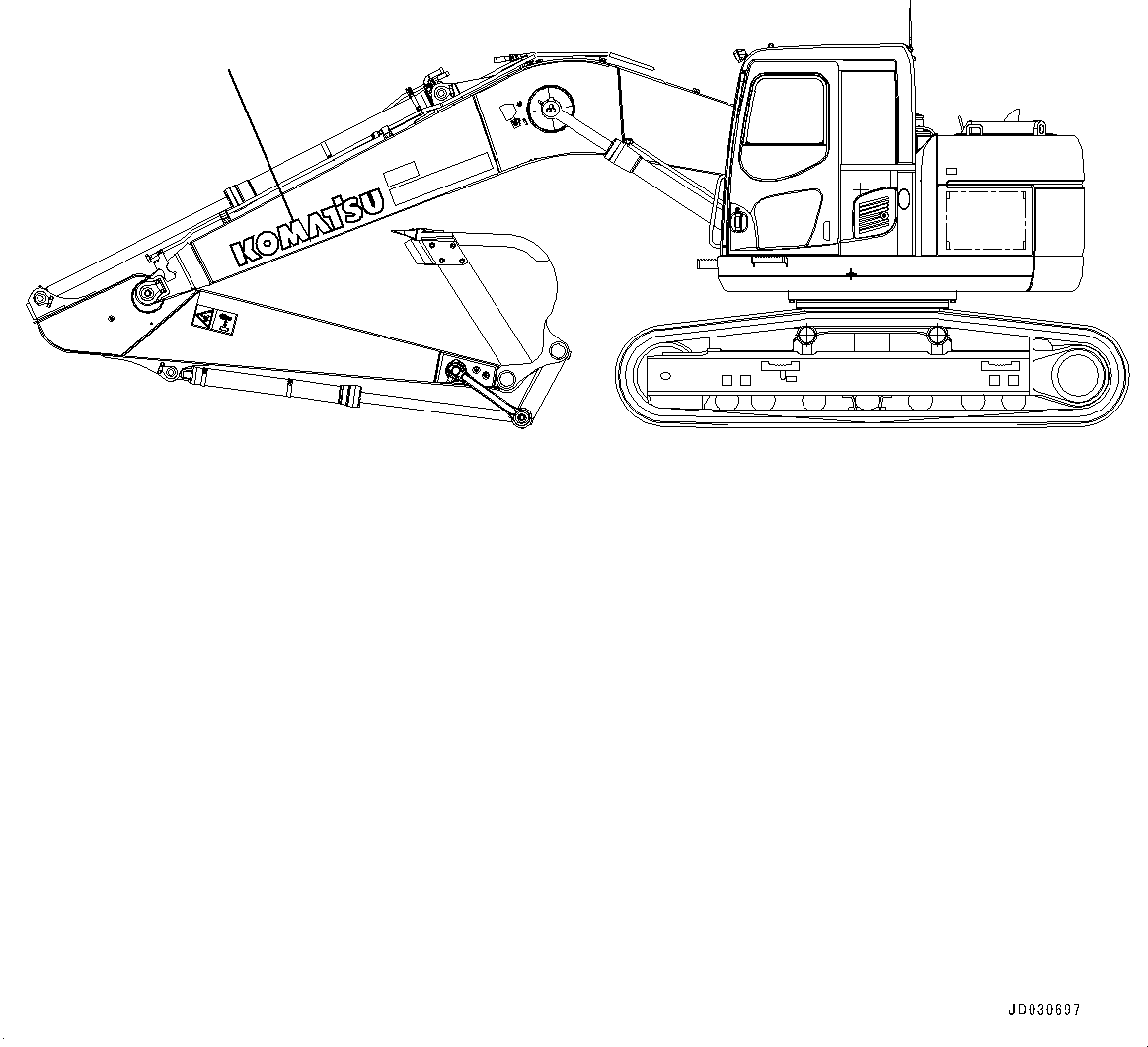 Komatsu parts book diagram for PC228USLC-8 S/N 50001-UP: KOMATSU LOGO, FOR EU