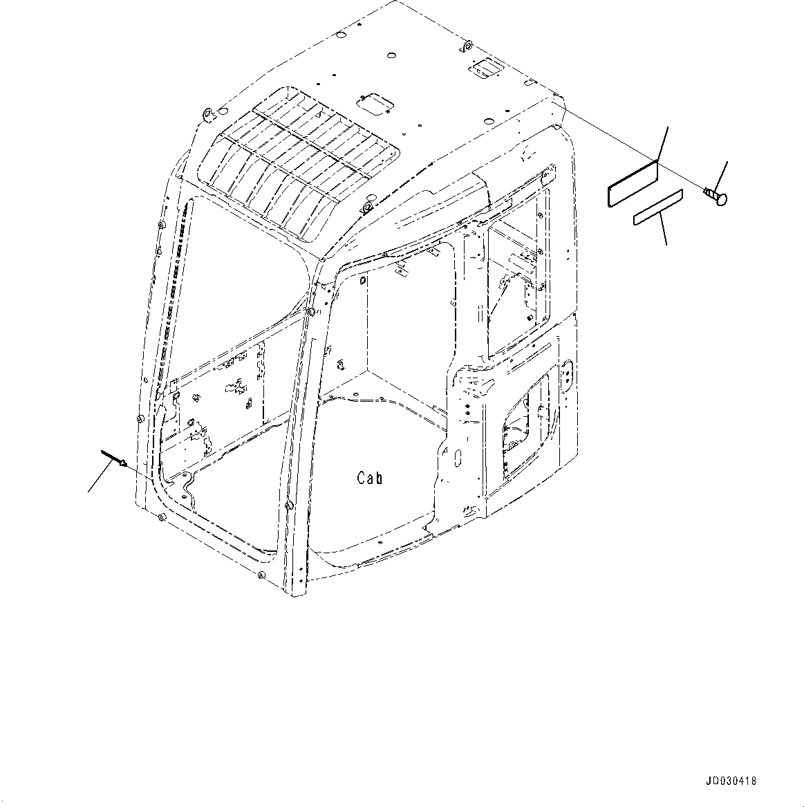 Excavators Komatsu / PC228USLC-8 S/N 50001-UP(0000411U) / Caution Plates, Cab Top Guard LV2(U009001 : U0520-012001)