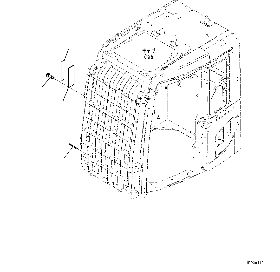 Komatsu parts book diagram for PC228USLC-8 S/N 50001-UP: CAUTION PLATES, CAB FRONT FULL GUARD AND HEAD GUARD LV1