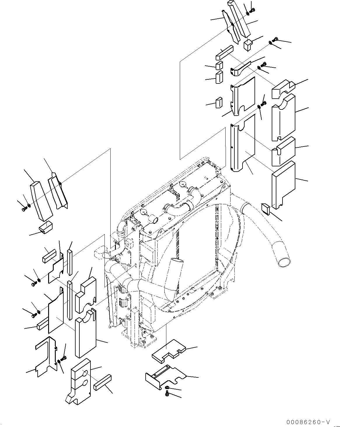 Excavators Komatsu / PC600LC-8E0 S/N 65001-UP(0000415c) / Cooling System, Stay and Air Piping (#65001-)(C001015 : C0100-001014)