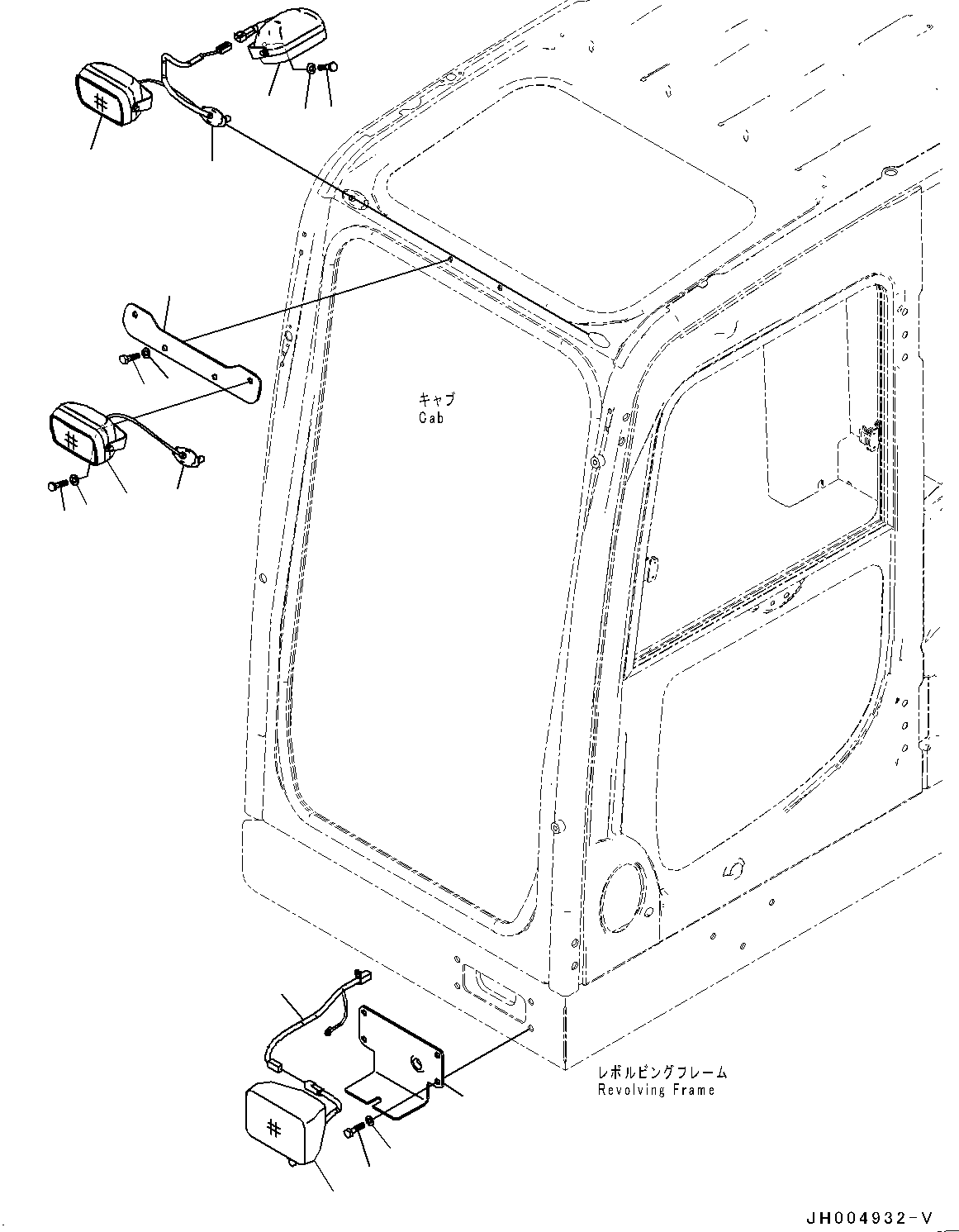 Excavators Komatsu / PC600LC-8E0 S/N 65001-UP(0000415c) / Additional Working Lamp,  (#65003-)(E028002 : E0310-010001A)