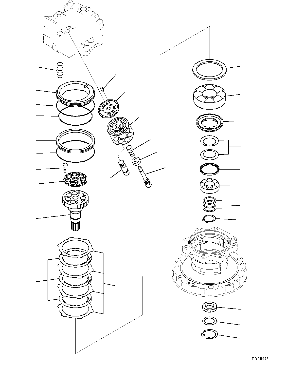 Excavators Komatsu / PC600LC-8E0 S/N 65001-UP(0000415c) / Swing Machinery and Motor, Inner Parts, Swing Motor (5/6) (#65001-)(N003007 : N1210-002007)