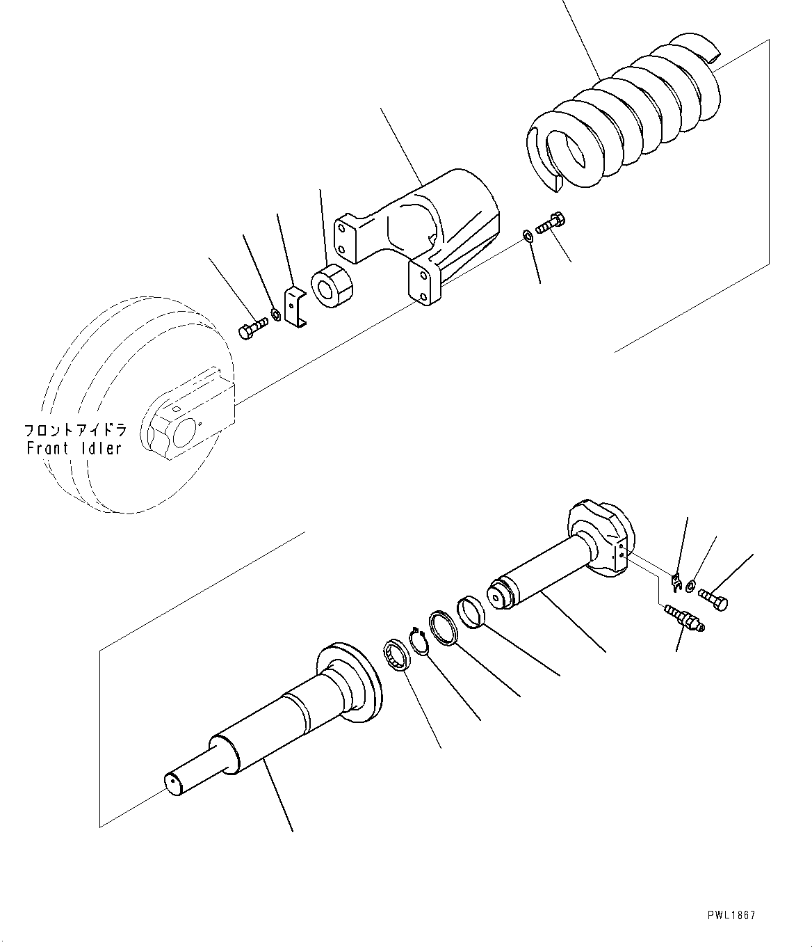 Excavators Komatsu / PC600LC-8E0 S/N 65001-UP(0000415c) / Track Frame, Idler Cushion, R.H. (#65001-)(R012014 : R1120-006014)