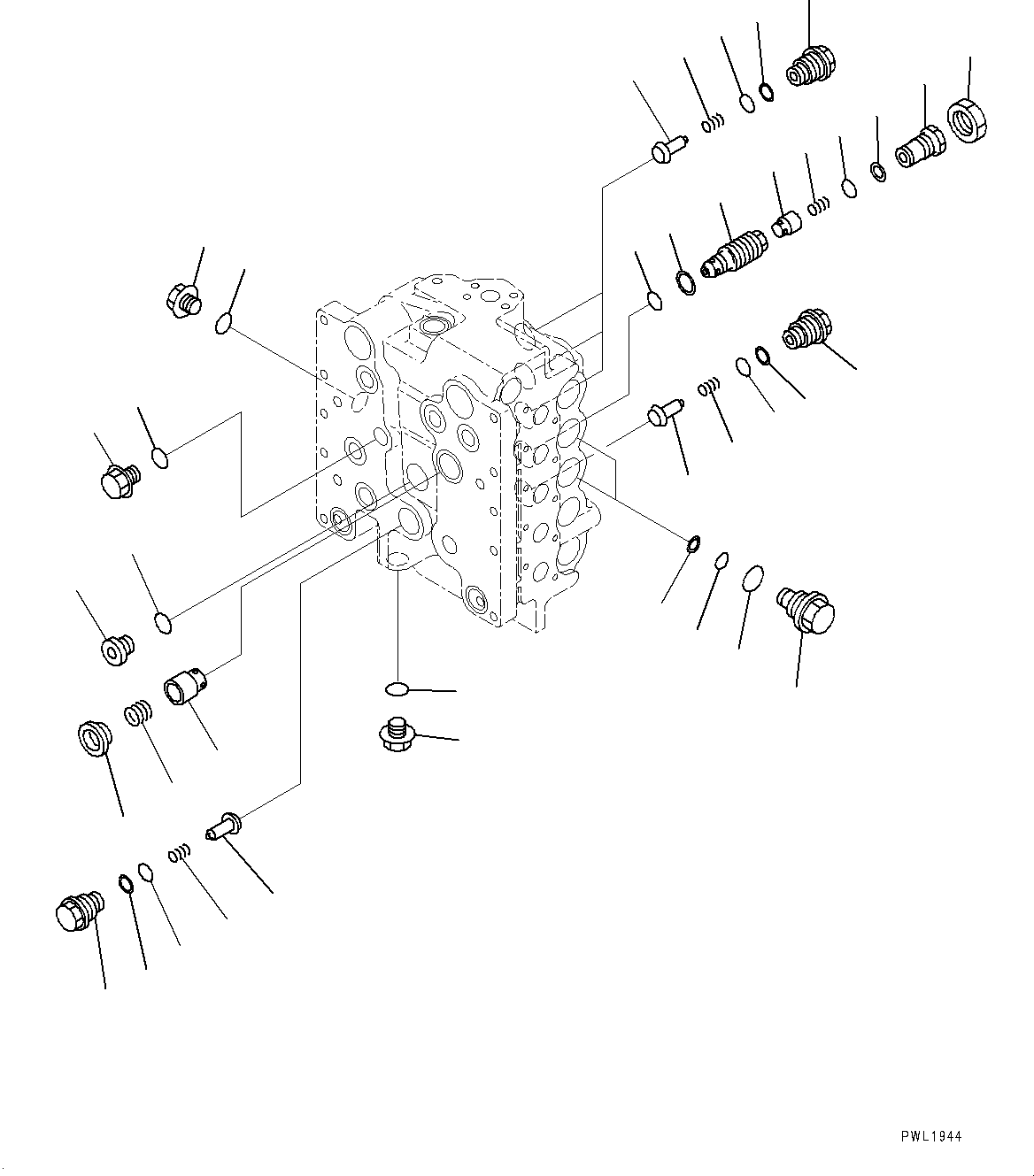 Excavators Komatsu / PC600-8E0 S/N 65001-UP(0000416c) / Control Valve, 9-Spool (8/8) (#65001-)(H008008 : H0120-005008)