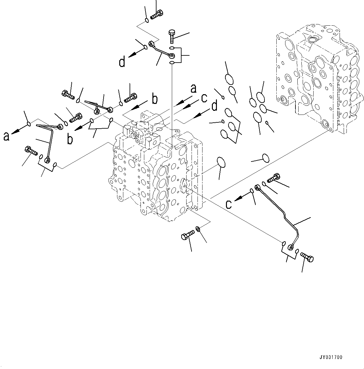 Excavators Komatsu / PC600-8E0 S/N 65001-UP(0000416c) / Control Valve, 9-Spool (1/8) (#65001-)(H008001 : H0120-005001)