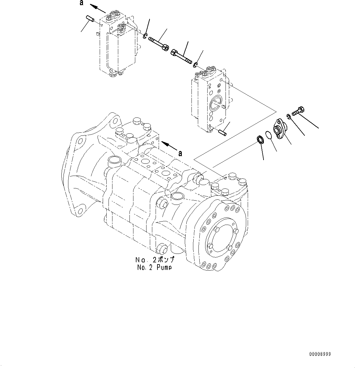 Excavators Komatsu / PC600-8E0 S/N 65001-UP(0000416c) / Piston Pump, No.2 Pump (9/9) (#65001-)(H012012 : H0220-001010)
