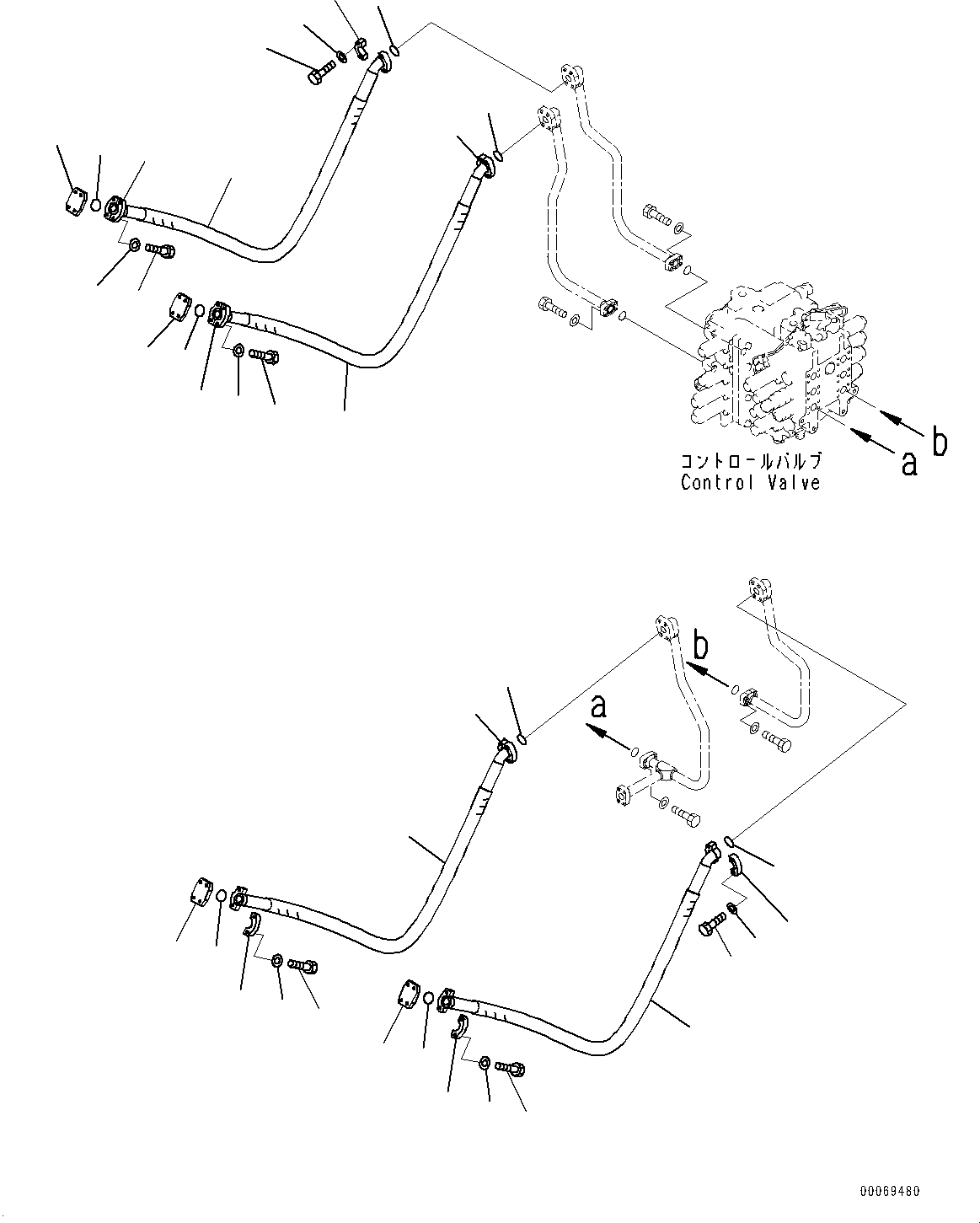 Excavators Komatsu / PC600-8E0 S/N 65001-UP(0000416c) / Arm and Bucket Piping, Valve Piping (2/2) (#65001-)(H026002 : H1220-001002)