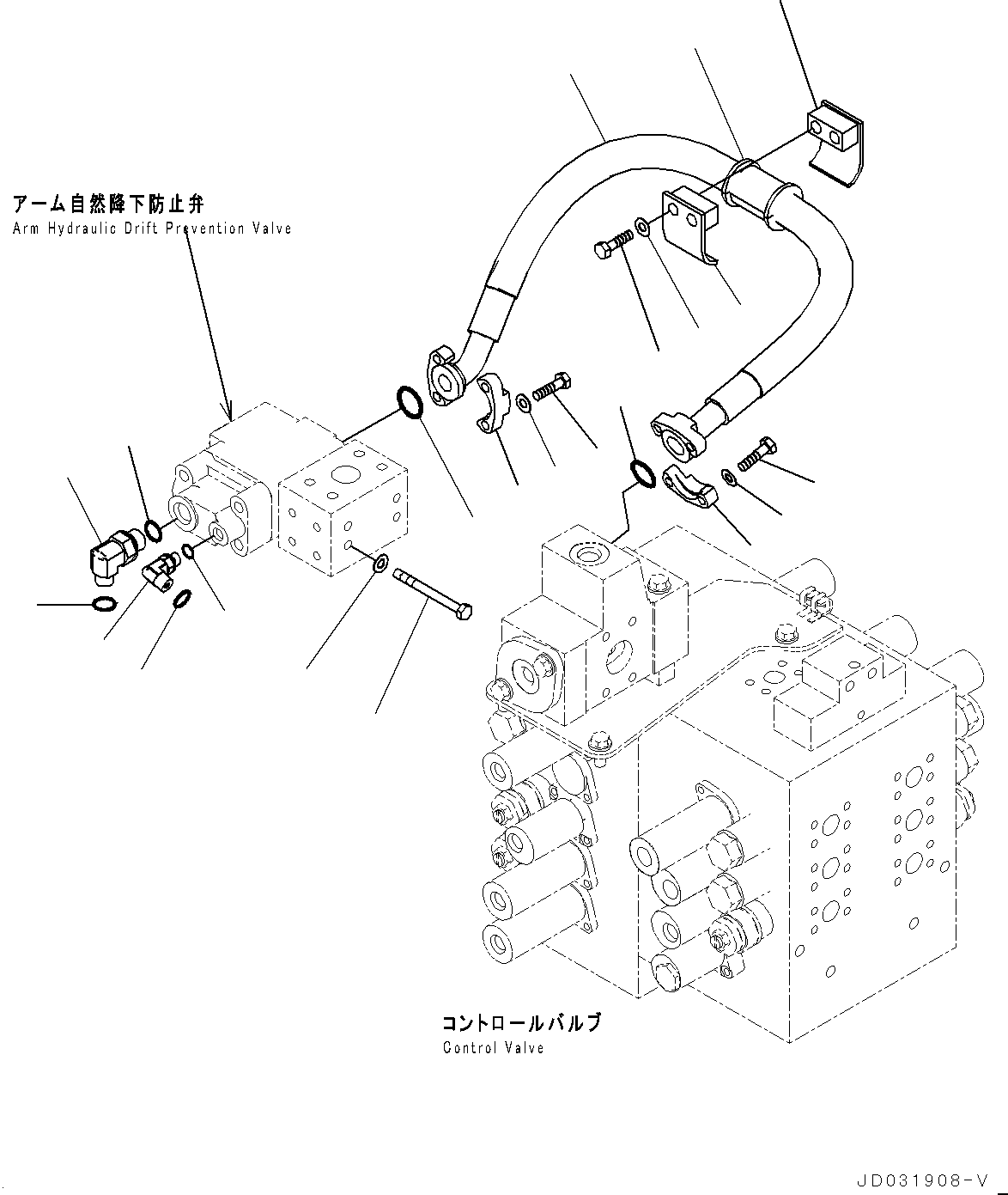Excavators Komatsu / PC600-8E0 S/N 65001-UP(0000416c) / Arm and Bucket Piping, Valve Piping (2/2) (#65001-)(H029003 : H1220-006003)