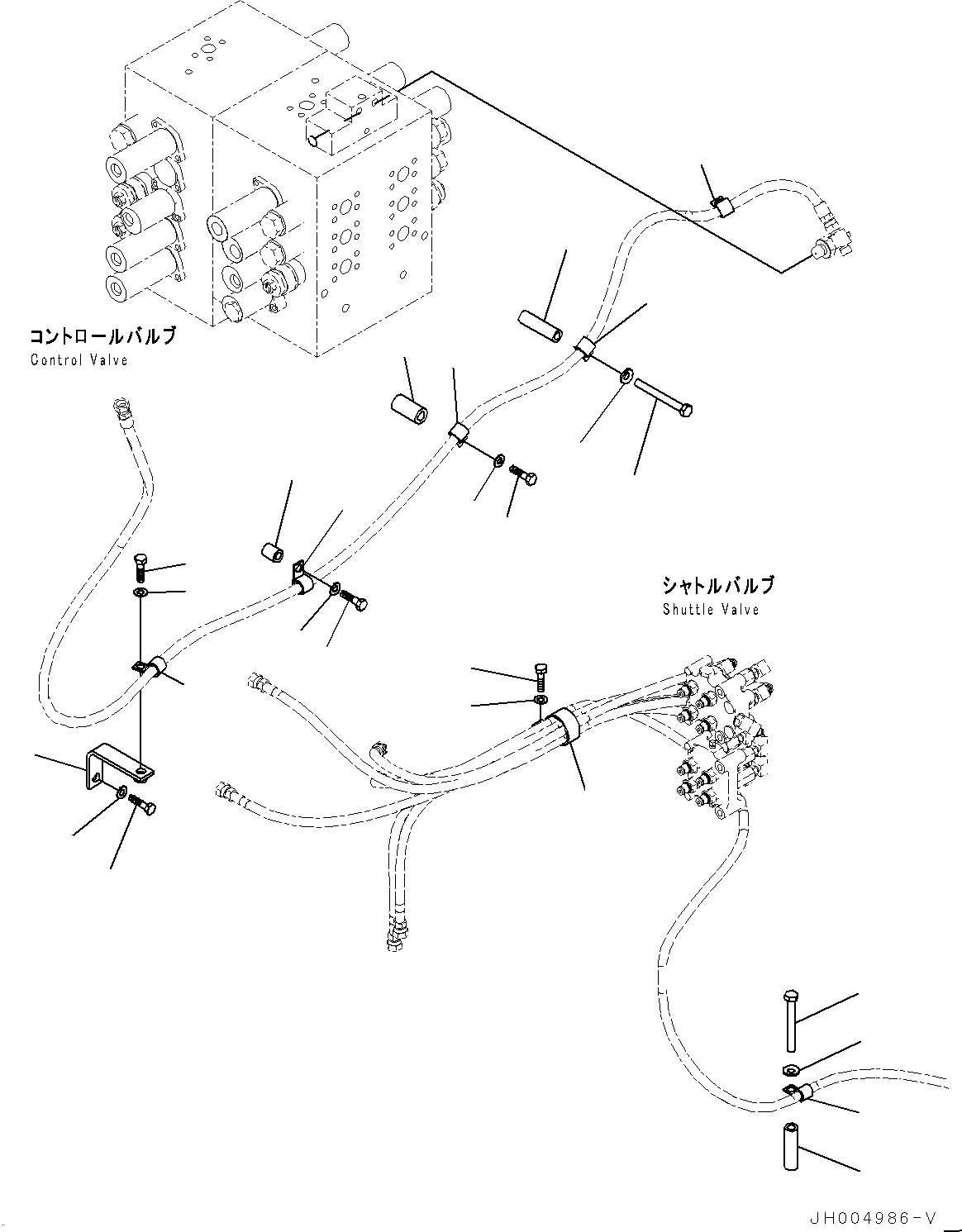 Excavators Komatsu / PC600-8E0 S/N 65001-UP(0000416c) / Proportional Pressure Control (PPC) Main Piping, Clamp (#65013-)(H052003 : H1840-006002A)