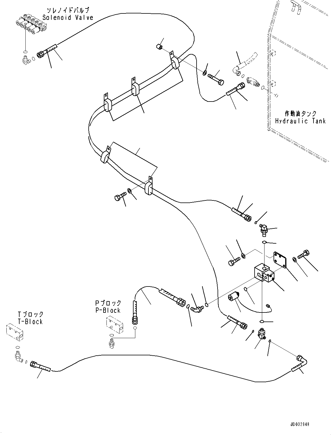 Excavators Komatsu / PC600-8E0 S/N 65001-UP(0000416c) / Proportional Pressure Control (PPC) Main Piping, PPC Lock Solenoid Valve (#65001-)(H050004 : H1840-004003)