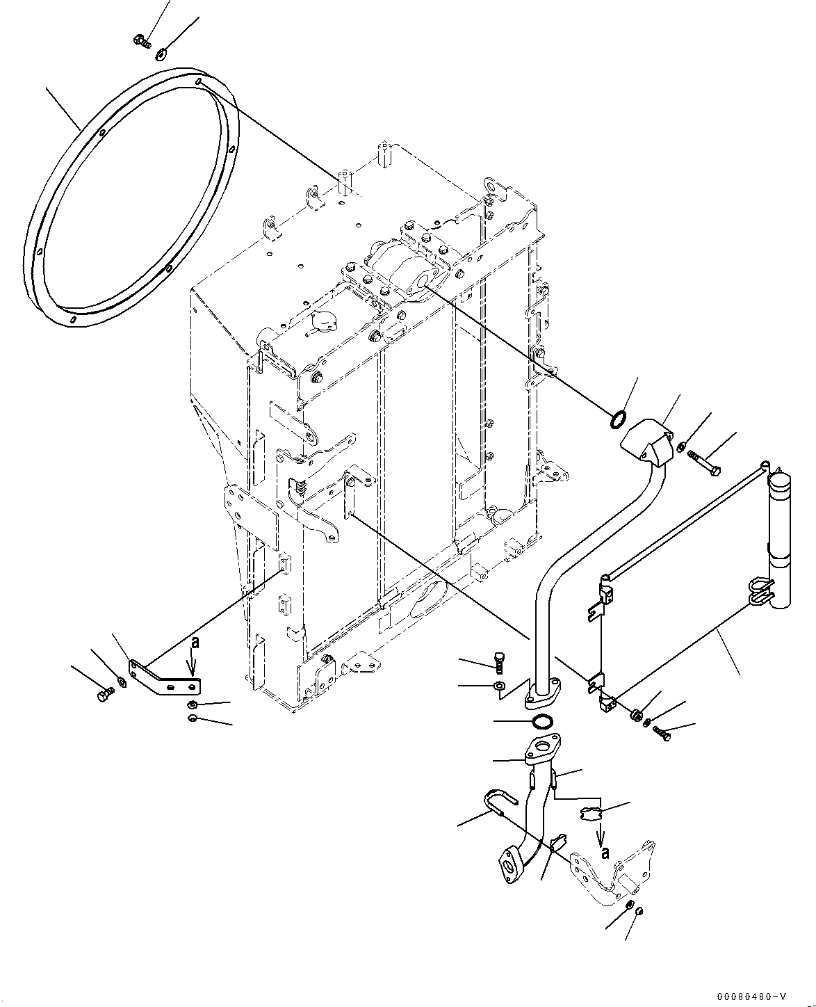 Excavators Komatsu / PC200LC-8E0 S/N 1118-UP (Hybrid Spec.)(0000418C) / Cooling System, Oil Cooler Piping and Condenser (#1118-)(C001010 : C0100-001006)