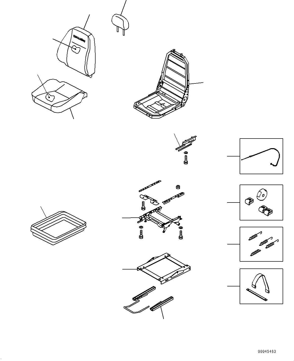 Komatsu parts book diagram for PC200LC-8E0 S/N 1118-UP (Hybrid Spec.): OPERATOR'S SEAT, (1/2) (#1118-)