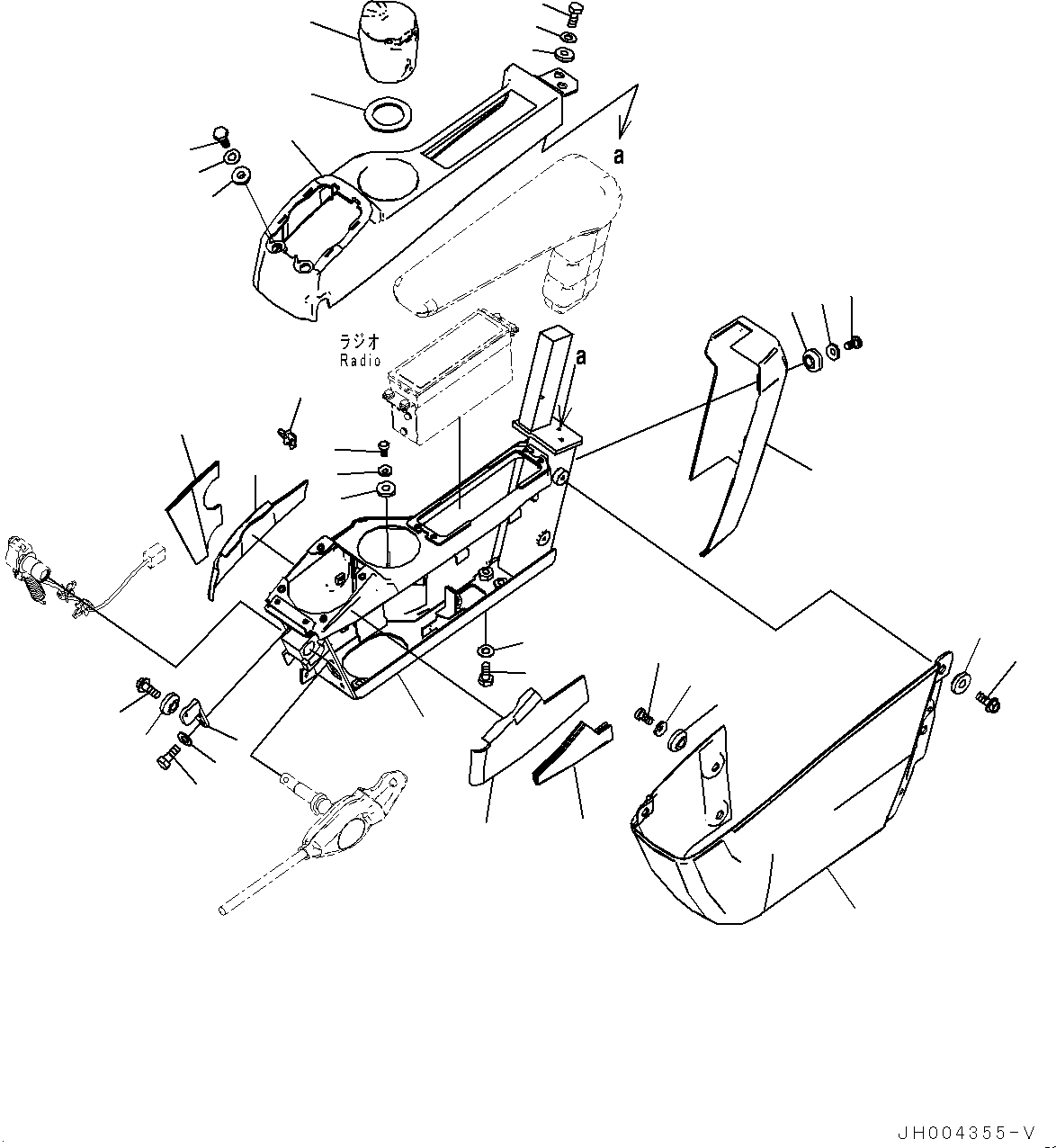Komatsu parts book diagram for PC200LC-8E0 S/N 1118-UP (Hybrid Spec.): CAB, FLOOR, CONSOLE, L.H. (#1741-)