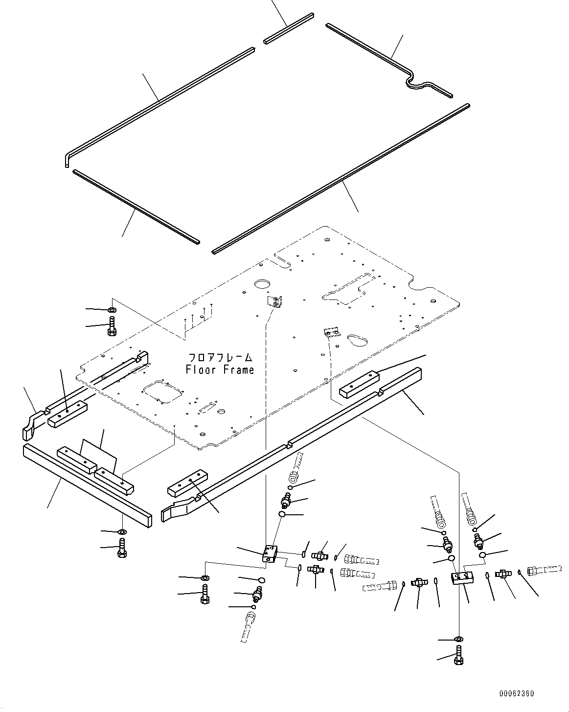 Komatsu parts book diagram for PC200LC-8E0 S/N 1118-UP (Hybrid Spec.): CAB, FLOOR, P, T BLOCK AND SEAL (#1118-)
