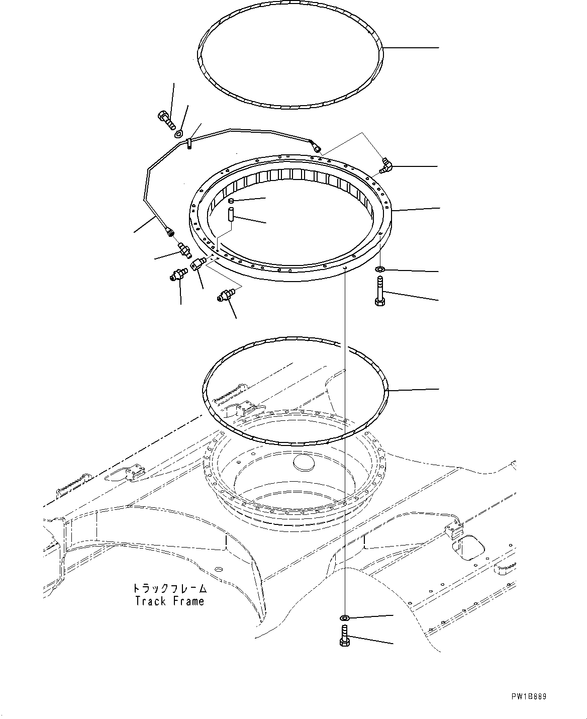 Komatsu parts book diagram for PC200LC-8E0 S/N 1118-UP (Hybrid Spec.): SWING CIRCLE (#1118-)