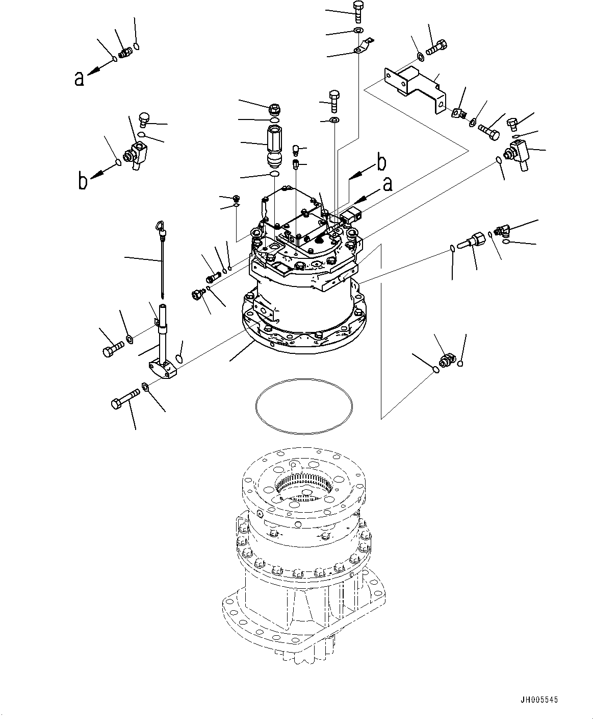 Excavators Komatsu / PC200LC-8E0 S/N 1118-UP (Hybrid Spec.)(0000418C) / Swing Machinery and Motor, Motor (#1741-)(N002002 : N1210-001001A)