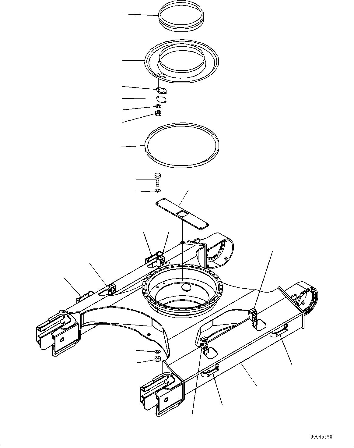 Komatsu parts book diagram for PC200LC-8E0 S/N 1118-UP (Hybrid Spec.): TRACK FRAME (#1118-)