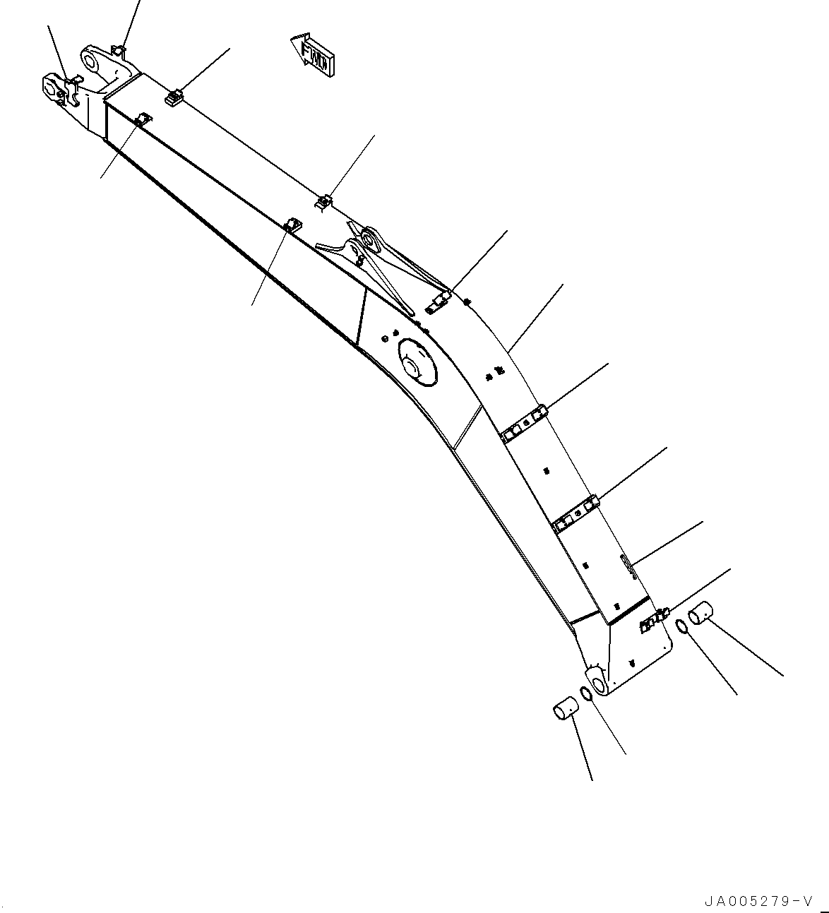 Komatsu parts book diagram for PC200LC-8E0 S/N 1118-UP (Hybrid Spec.): BOOM, BOOM (#1118-)