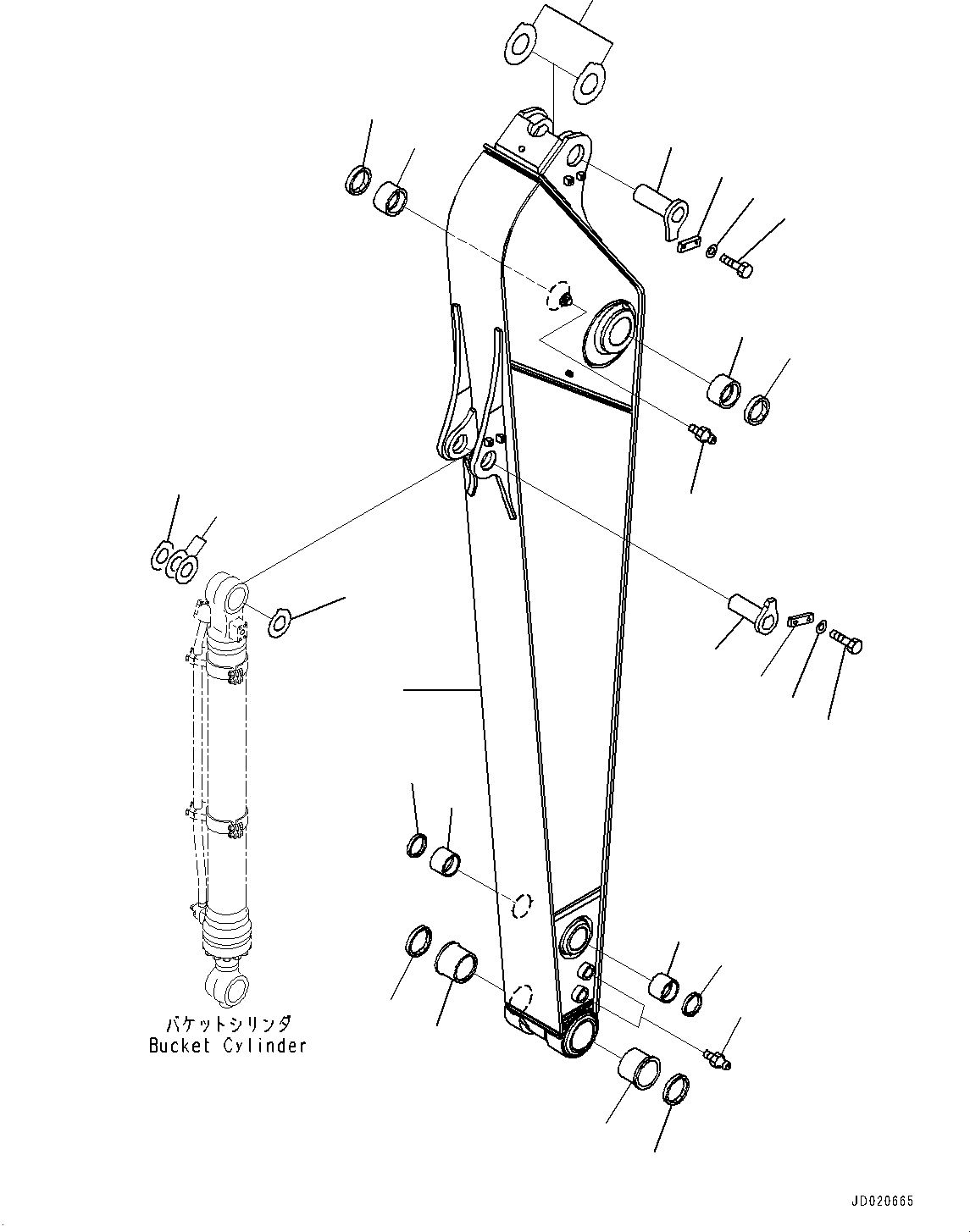 Komatsu parts book diagram for PC200LC-8E0 S/N 1118-UP (Hybrid Spec.): ARM, ARM (#1118-)