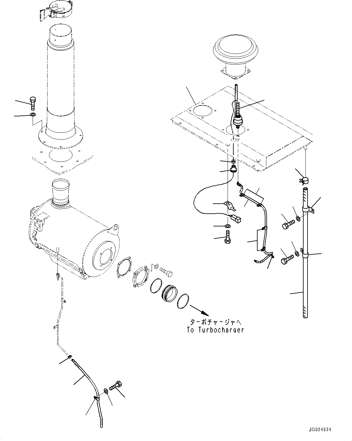 Excavators Komatsu / PC1250-8R S/N 35201-UP(0000430c) / Exhaust Pipe, Related Parts (#35201-)(B002001 : B0300-001001)
