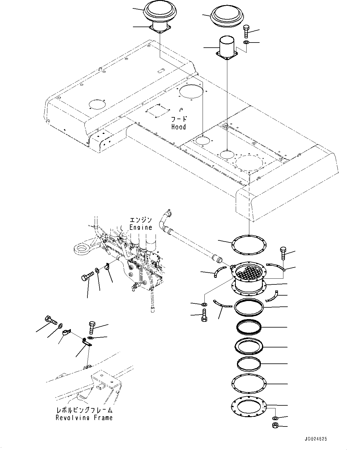 Excavators Komatsu / PC1250-8R S/N 35201-UP(0000430c) / Exhaust Pipe, Pre-cleaner (#35201-35261)(B003001 : B0300-002002)