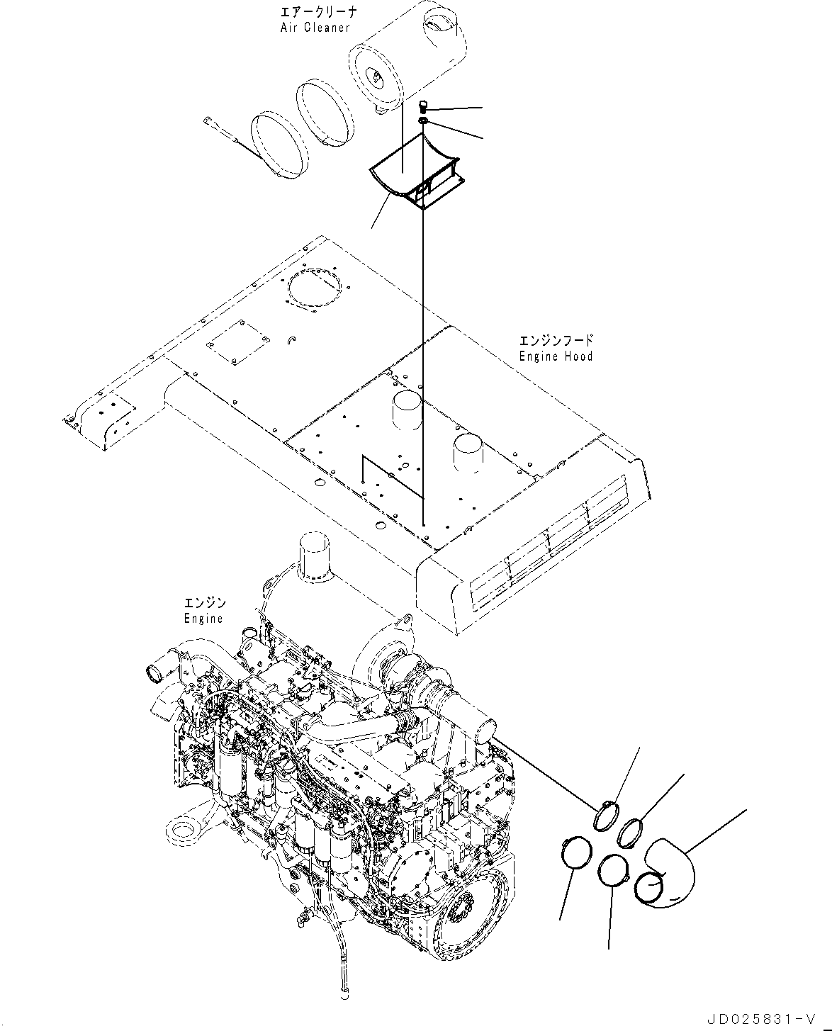 Excavators Komatsu / PC1250-8R S/N 35201-UP(0000430c) / Exhaust Pipe, Air Intake Piping (1/2) (#35262-)(B007002 : B0300-006002)