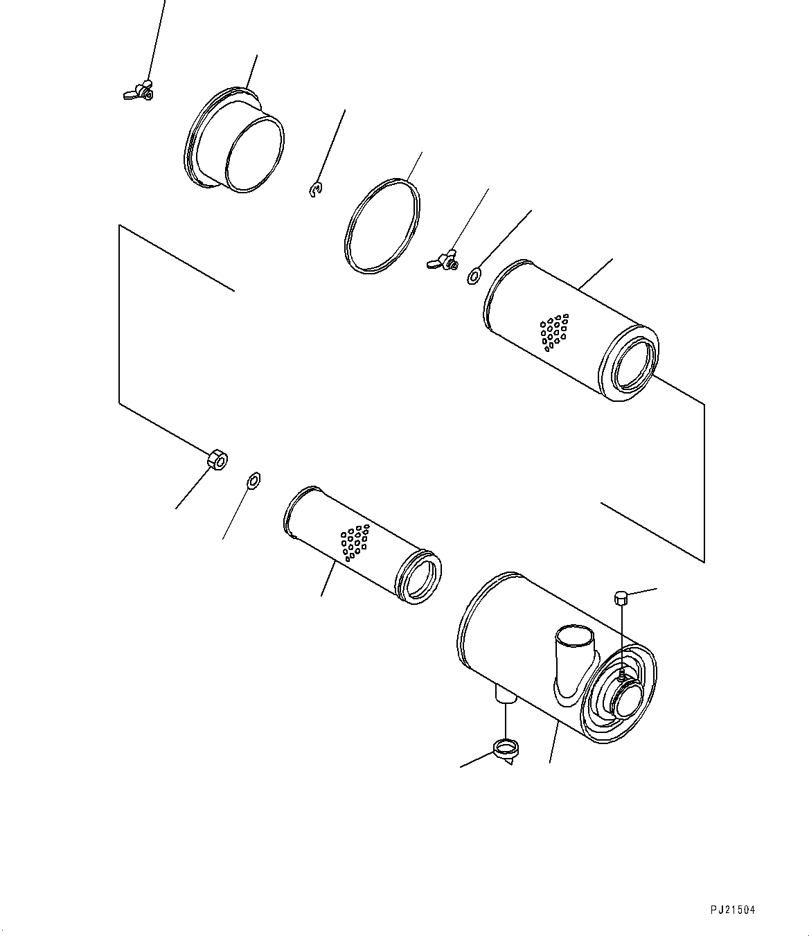 Excavators Komatsu / PC1250-8R S/N 35201-UP(0000430c) / Exhaust Pipe, Air Cleaner Assembly (#35262-)(B007003 : B0300-006003)
