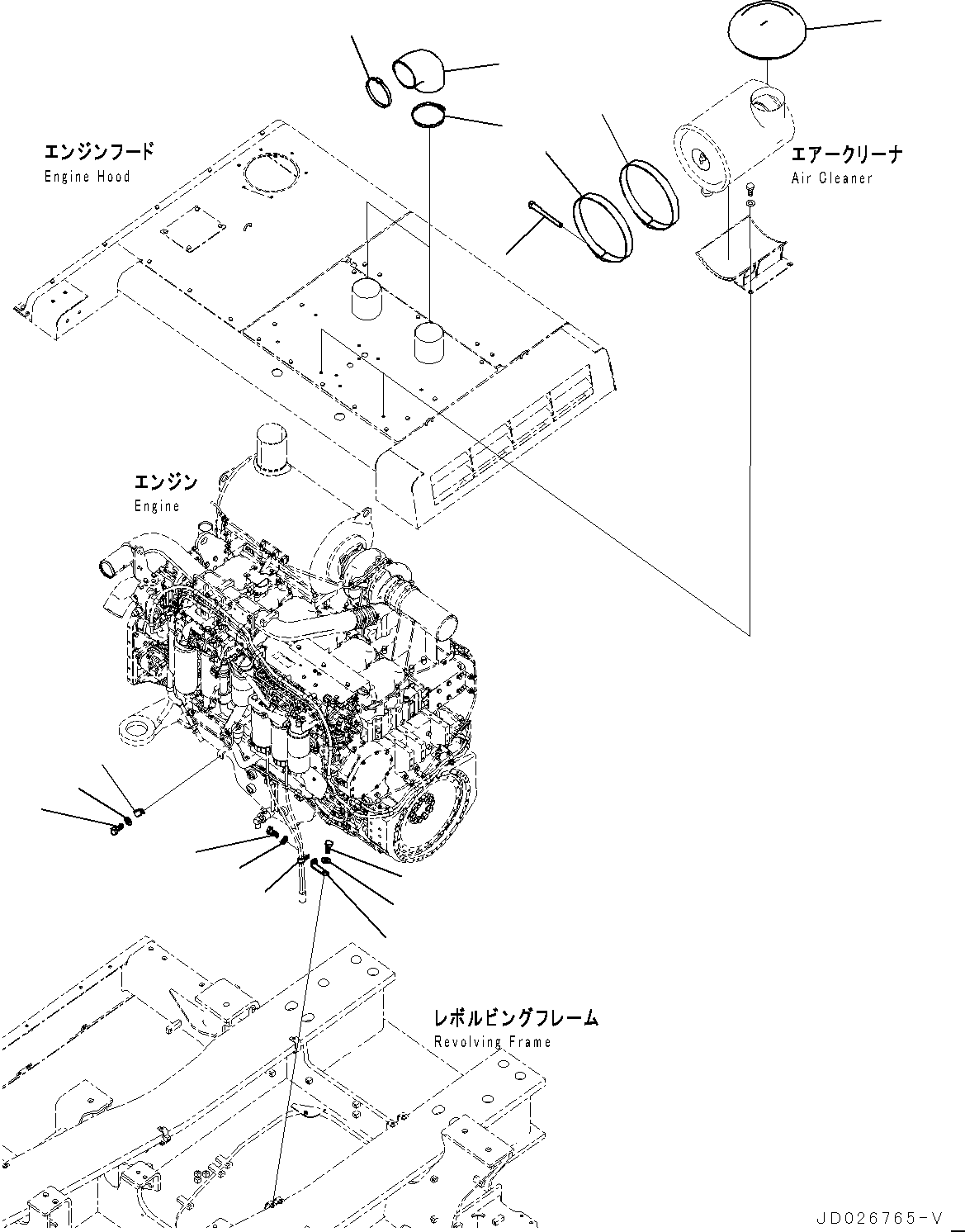 Excavators Komatsu / PC1250-8R S/N 35201-UP(0000430c) / Exhaust Pipe, Air Intake Piping (2/2) (#35262-)(B006004 : B0300-005004)