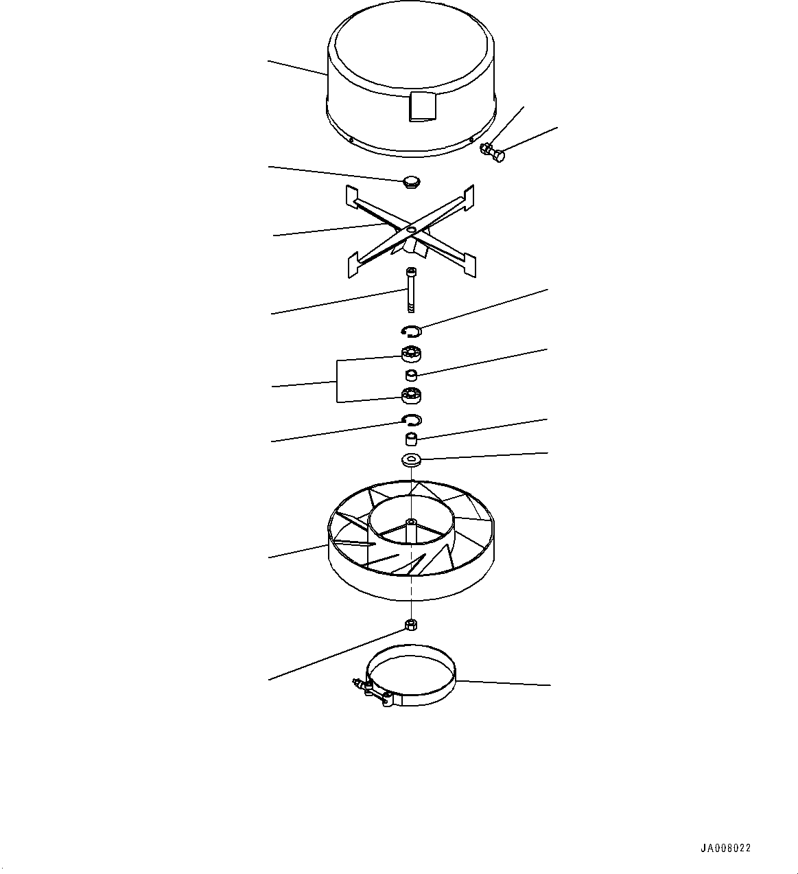 Excavators Komatsu / PC1250-8R S/N 35201-UP(0000430c) / Exhaust Pipe, Inner Parts, Pre-cleaner (#35347-35599)(B007006 : B0300-006005A)