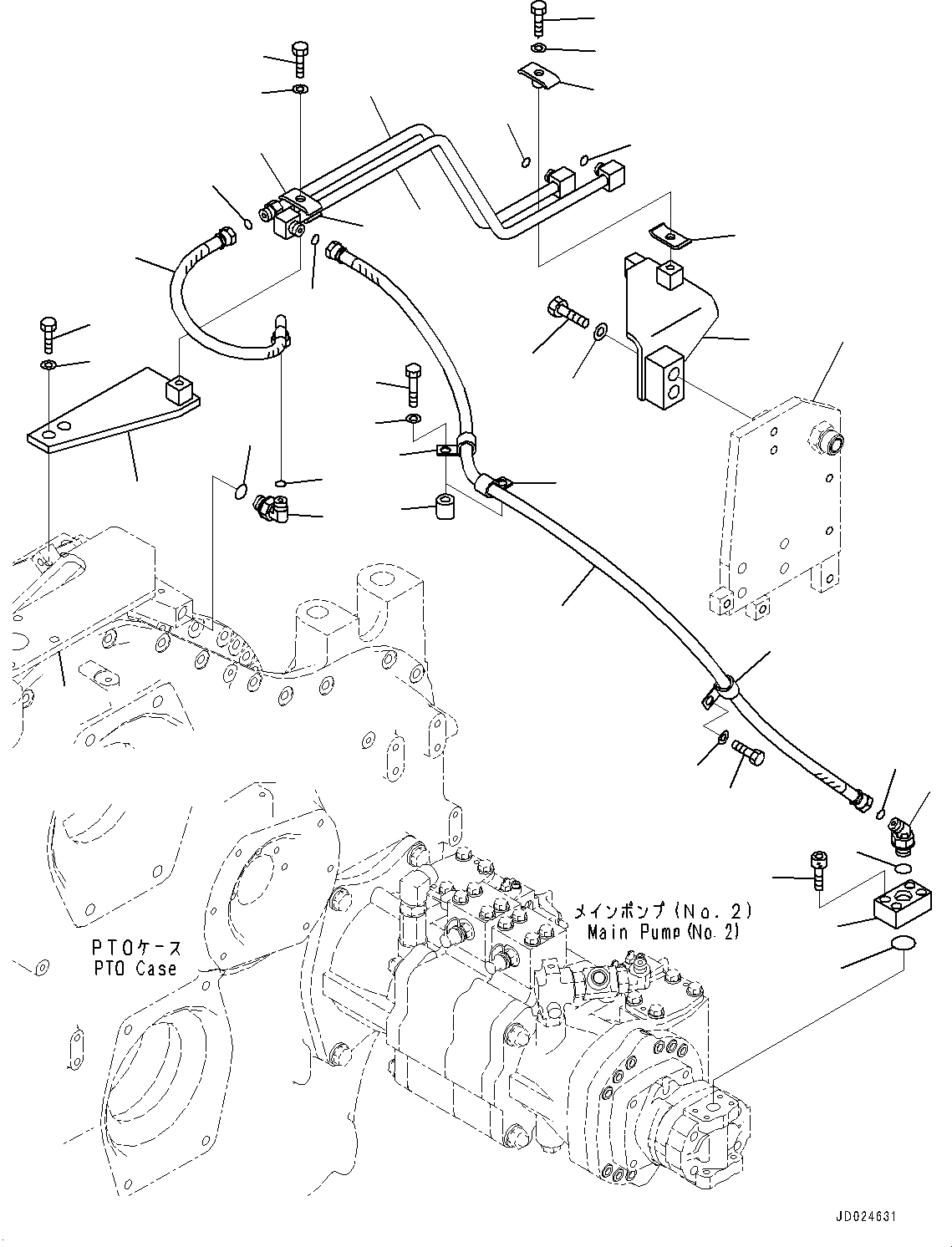 Excavators Komatsu / PC1250-8R S/N 35201-UP(0000430c) / PTO (Power Take Off), Delivery Piping (#35201-)(B008004 : B0600-001004)
