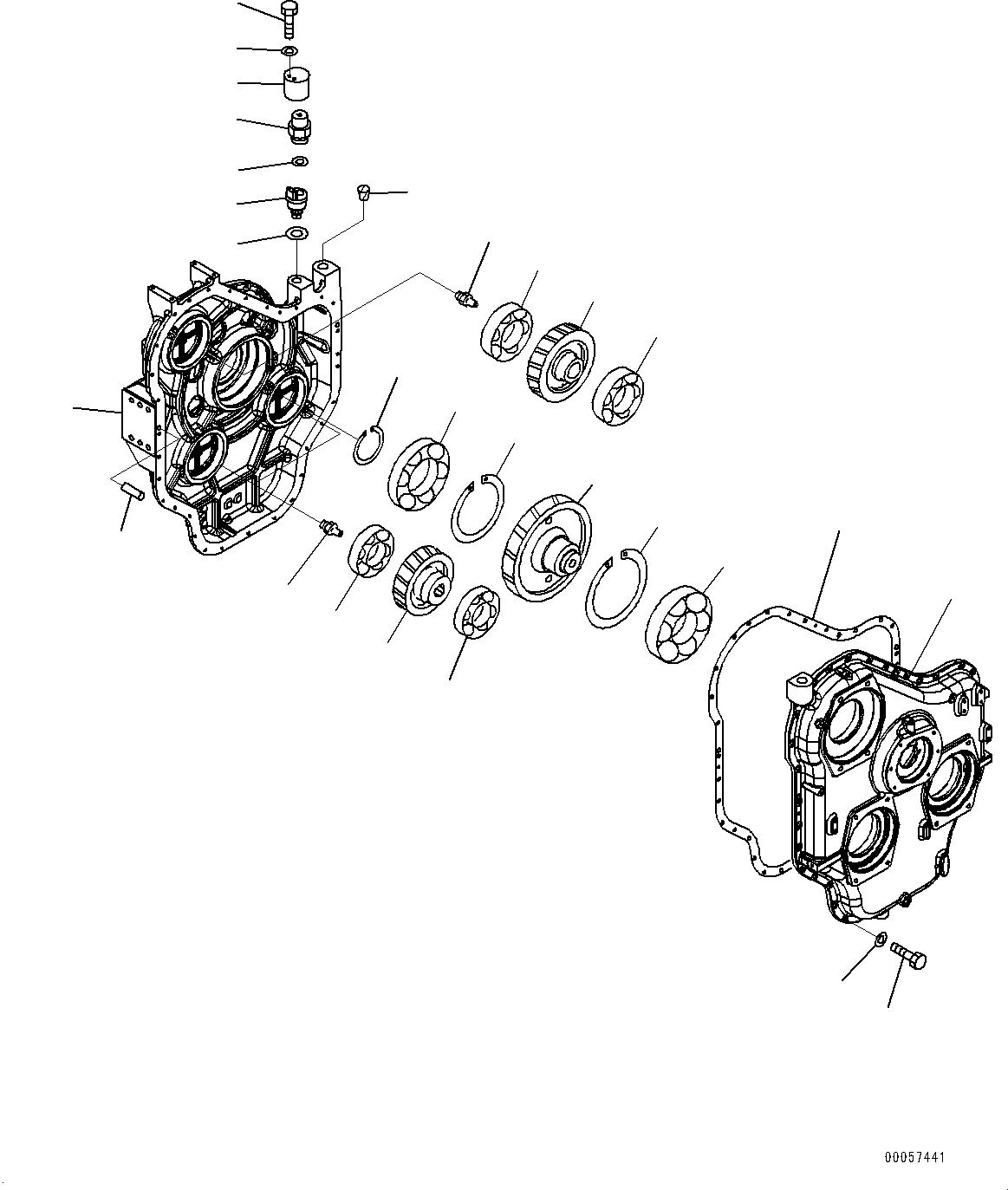 Excavators Komatsu / PC1250-8R S/N 35201-UP(0000430c) / PTO (Power Take Off), Inner Parts (#35201-)(B011001 : B0600-004001)