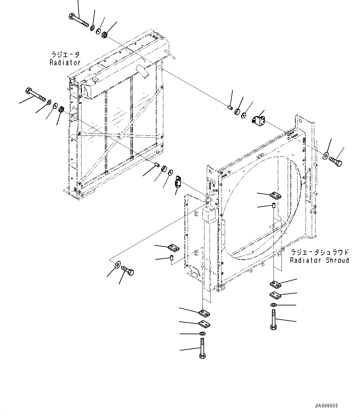 Excavators Komatsu / PC1250-8R S/N 35201-UP(0000430c) / Cooling System, Radiator Mounting (#35328-)(C001006 : C0100-002004A)