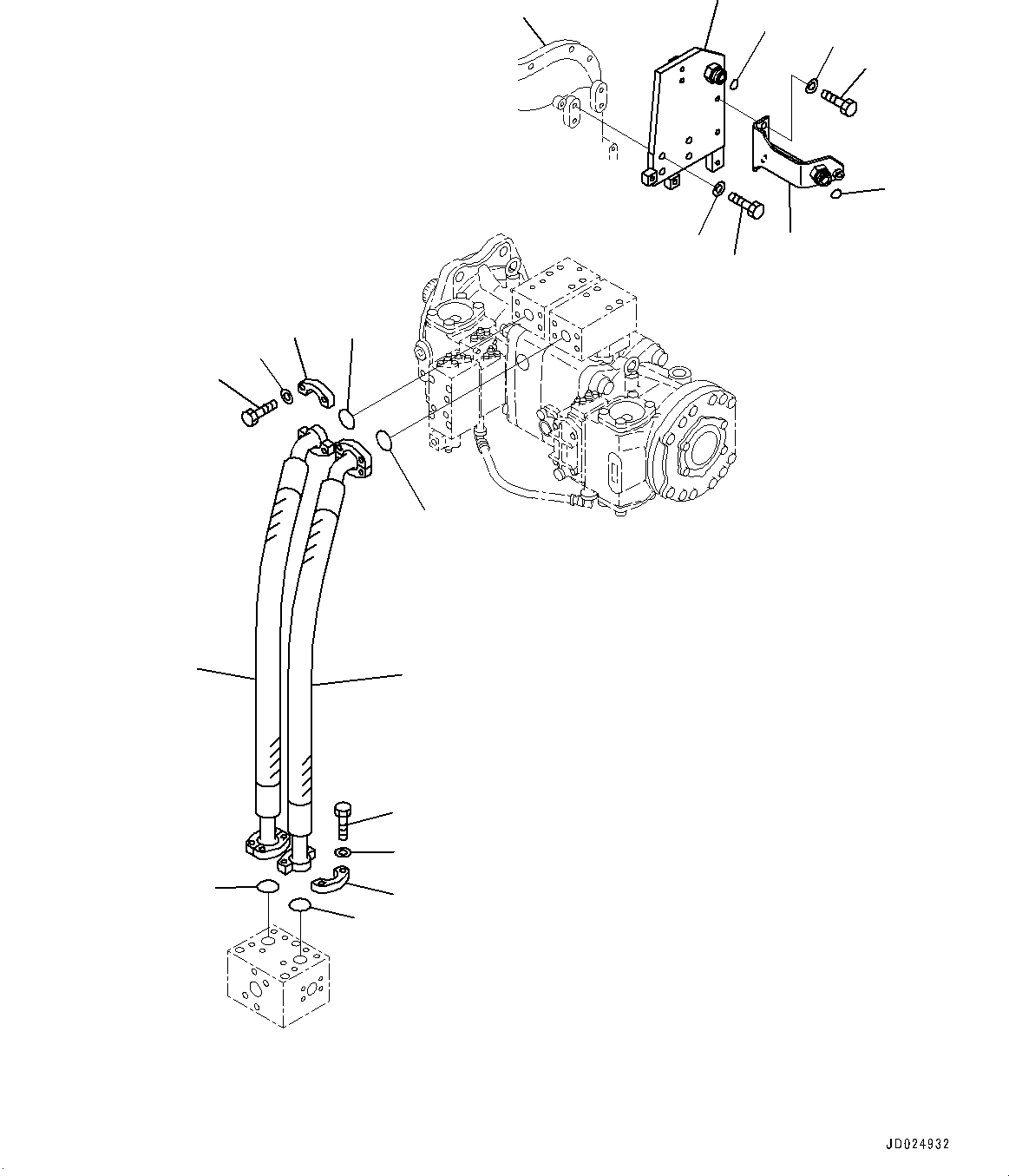 Excavators Komatsu / PC1250-8R S/N 35201-UP(0000430c) / Delivery Piping, No.3 Pump Piping (#35201-)(H017002 : H0312-001002)