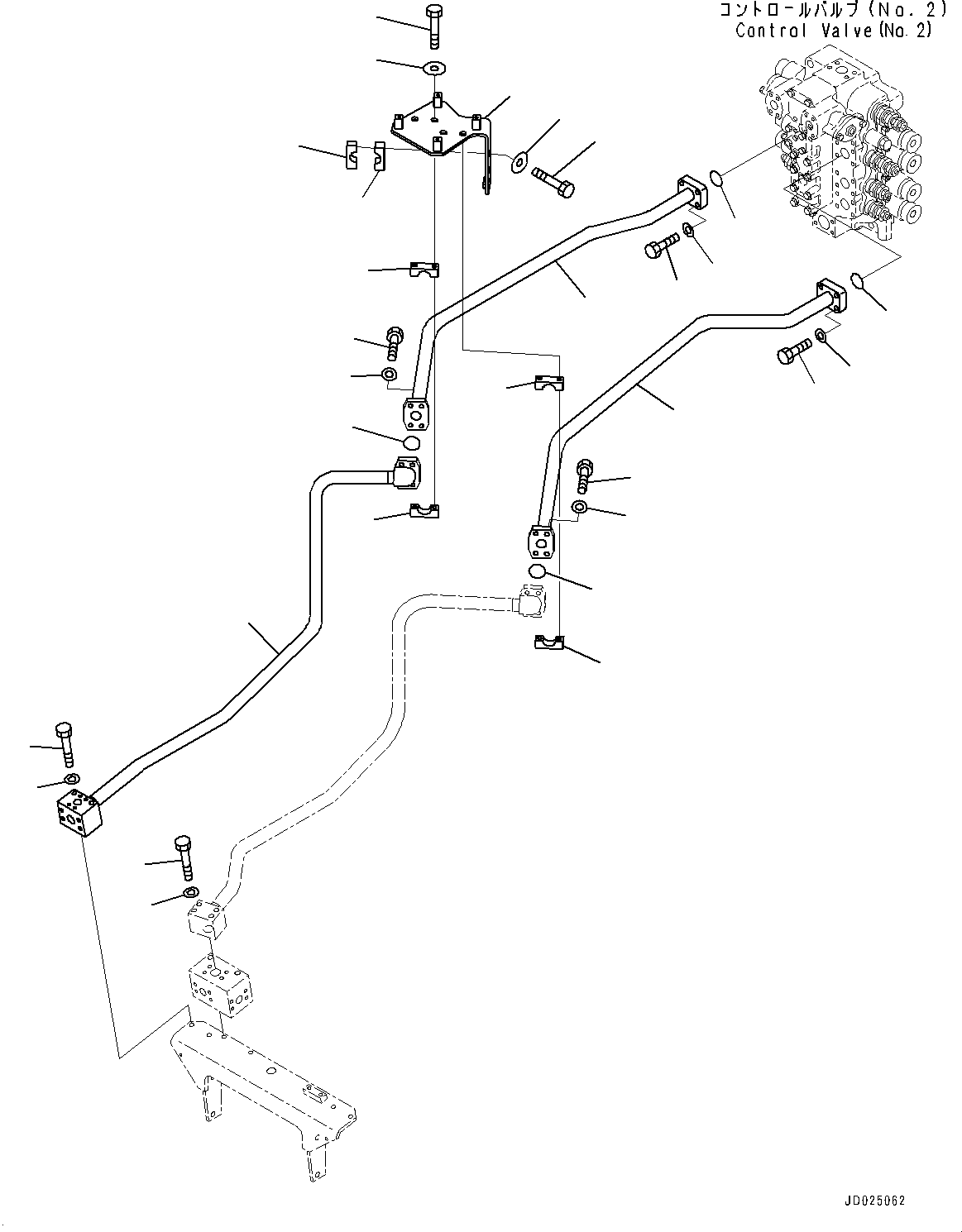 Excavators Komatsu / PC1250-8R S/N 35201-UP(0000430c) / Boom Piping, No.2 Valve (#35201-)(H021002 : H1210-001002)