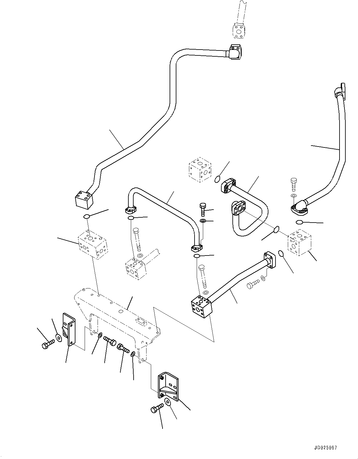Excavators Komatsu / PC1250-8R S/N 35201-UP(0000430c) / Boom Piping, Boom Piping Tube and Front Bracket (#35201-)(H022004 : H1210-002004)