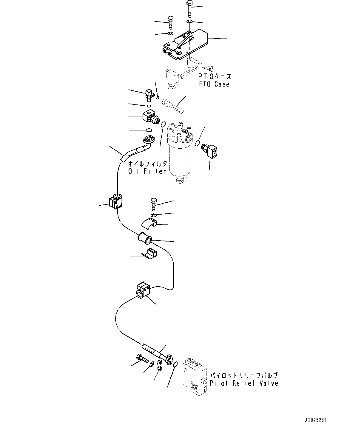 Excavators Komatsu / PC1250-8R S/N 35201-UP(0000430c) / Proportional Pressure Control (PPC) Pump Piping, Related Parts (#35201-)(H040003 : H1841-001003)