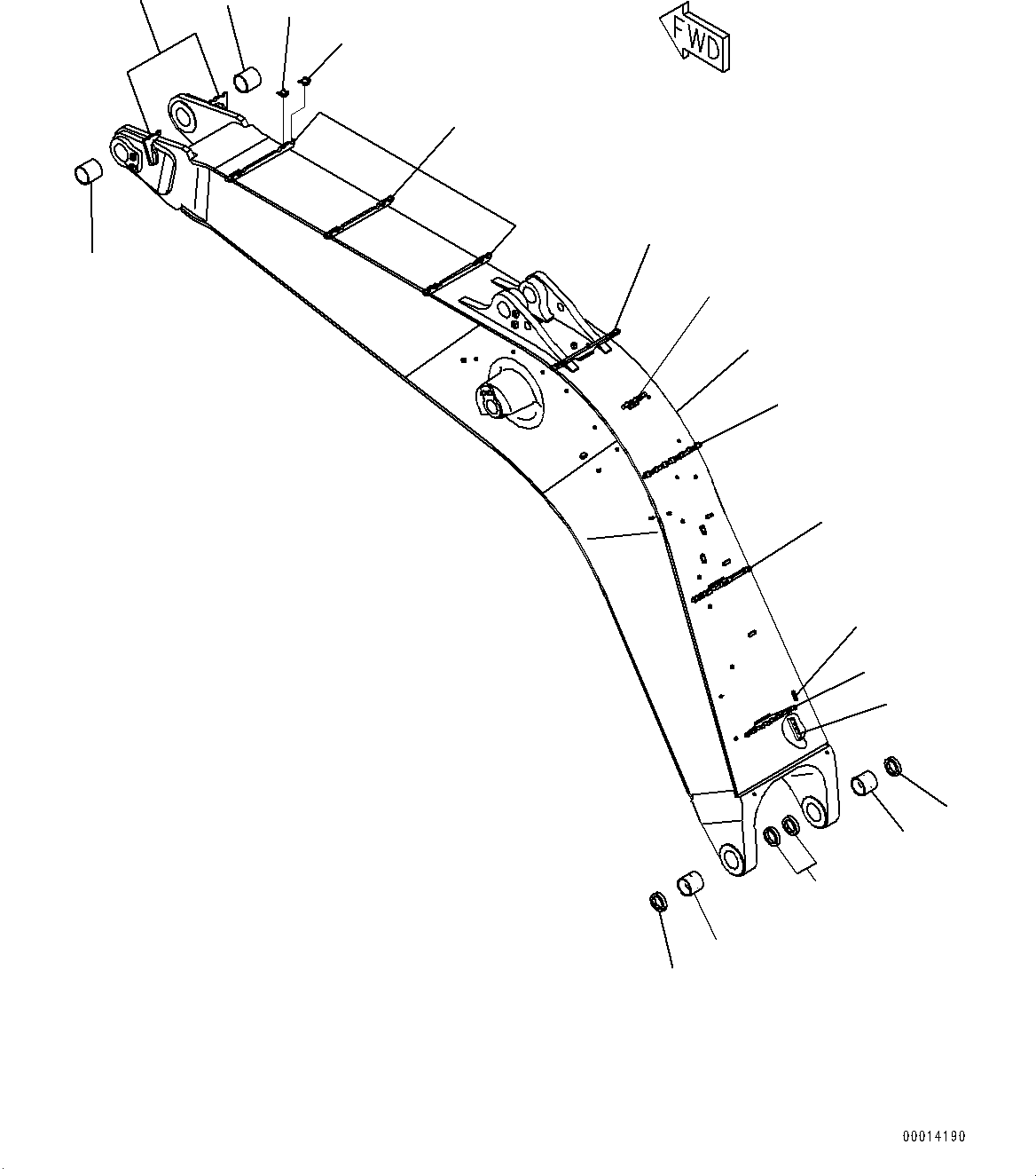 Excavators Komatsu / PC1250-8R S/N 35201-UP(0000430c) / Boom, Boom and Bushing (#35201-)(T001001 : T1110-002001)